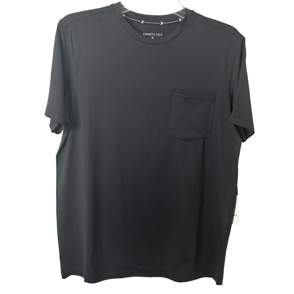 Kenneth Cole Active NWT Men's 4-Way Stretch Black Tech Pocket Tee Size Small